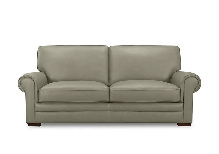 Carrick 3 Seater Leather Sofa - Sage - Sofas and Armchairs