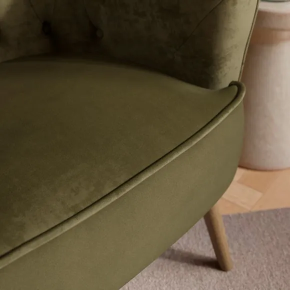 Cindi Button Back Velvet Tub Chair 3