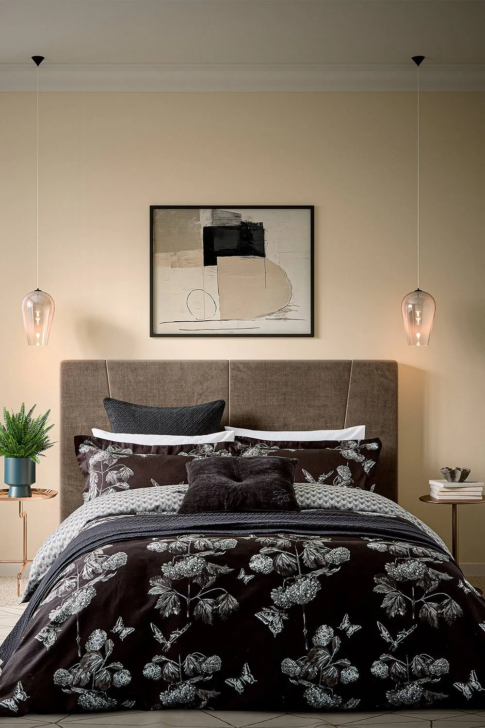 Ted Baker 'Narnia Floral' Cotton Duvet Cover Set in Black
