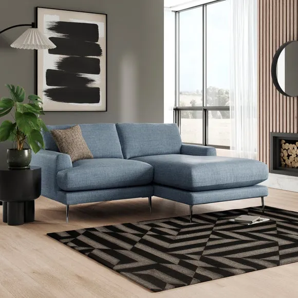Lawson Chunky Tonal Weave Corner Chaise Sofa 1