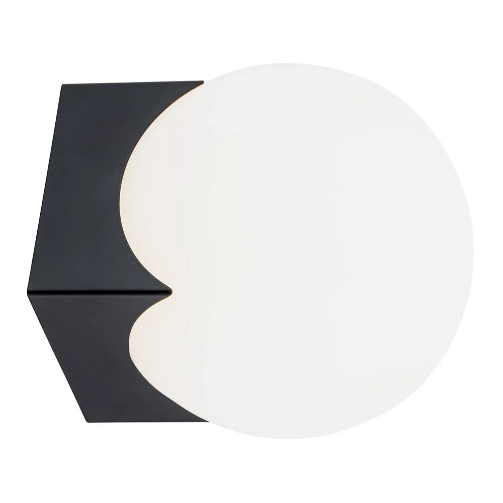 Netlighting Austin Wall Lamp Opal Matt Black Matt