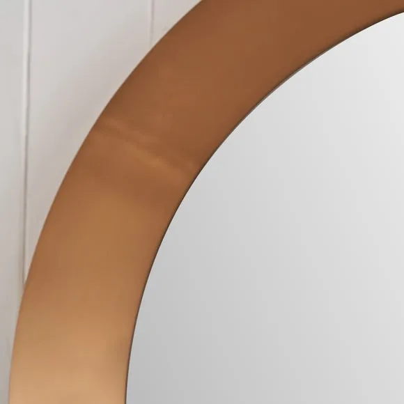 Angled Metal Frame Round Wall Mirror 3