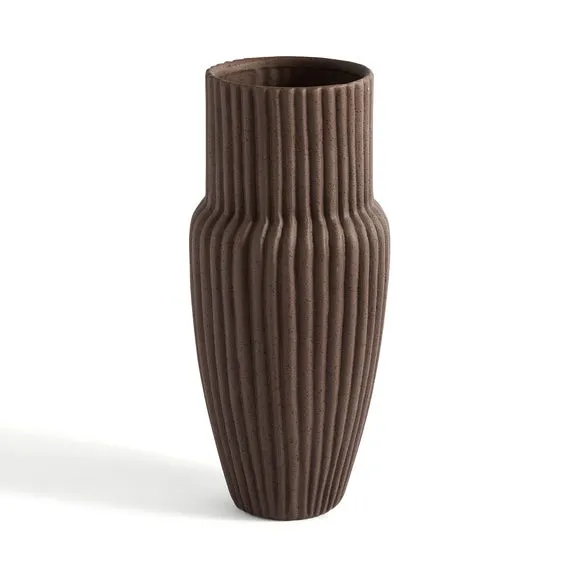 Ribbed Stone Vase 3