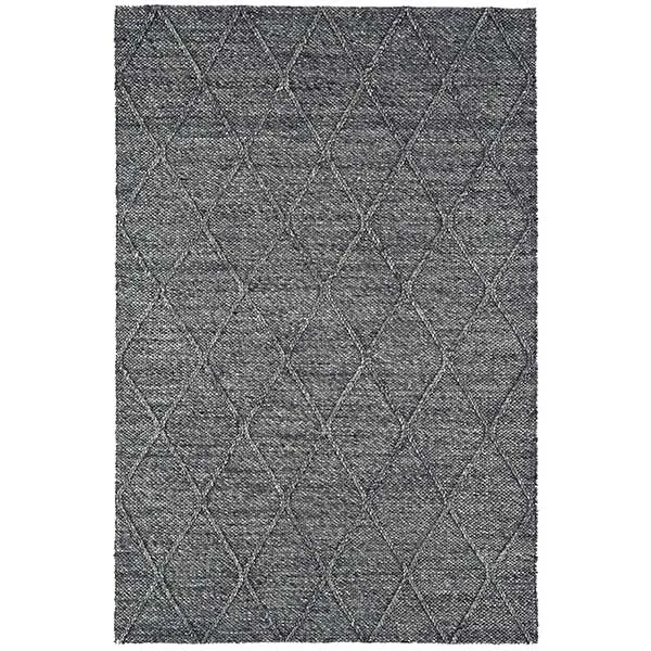 Flori Diamond Hand Woven Rug  Charcoal