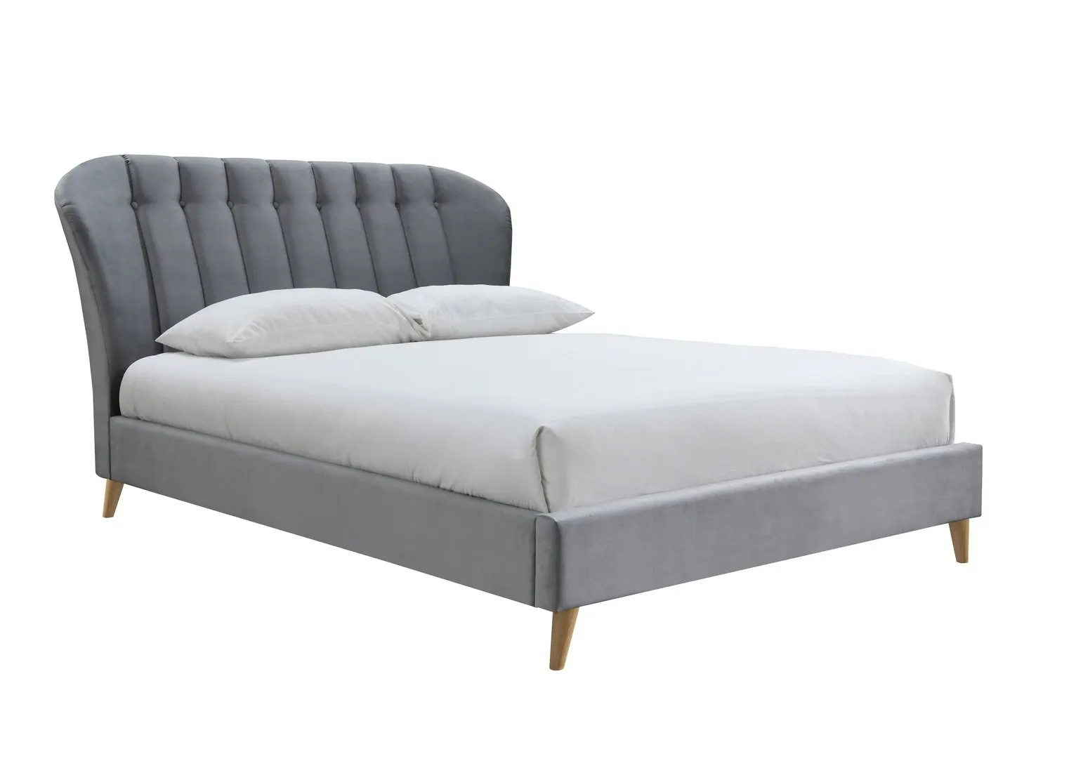 Birlea Elm Velvet Small Double Bed Frame - Grey