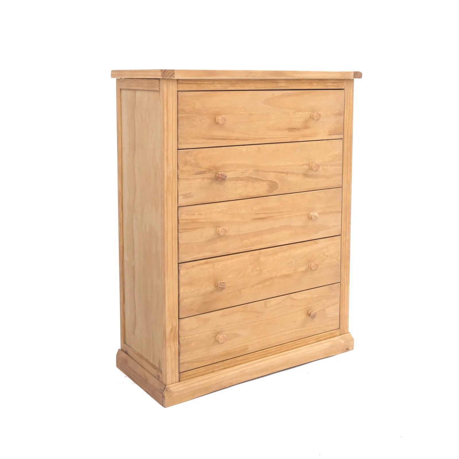 Cabinet Bits Lucca 5 Drawer Chest of Drawers Wood Knob in Light Brown 2