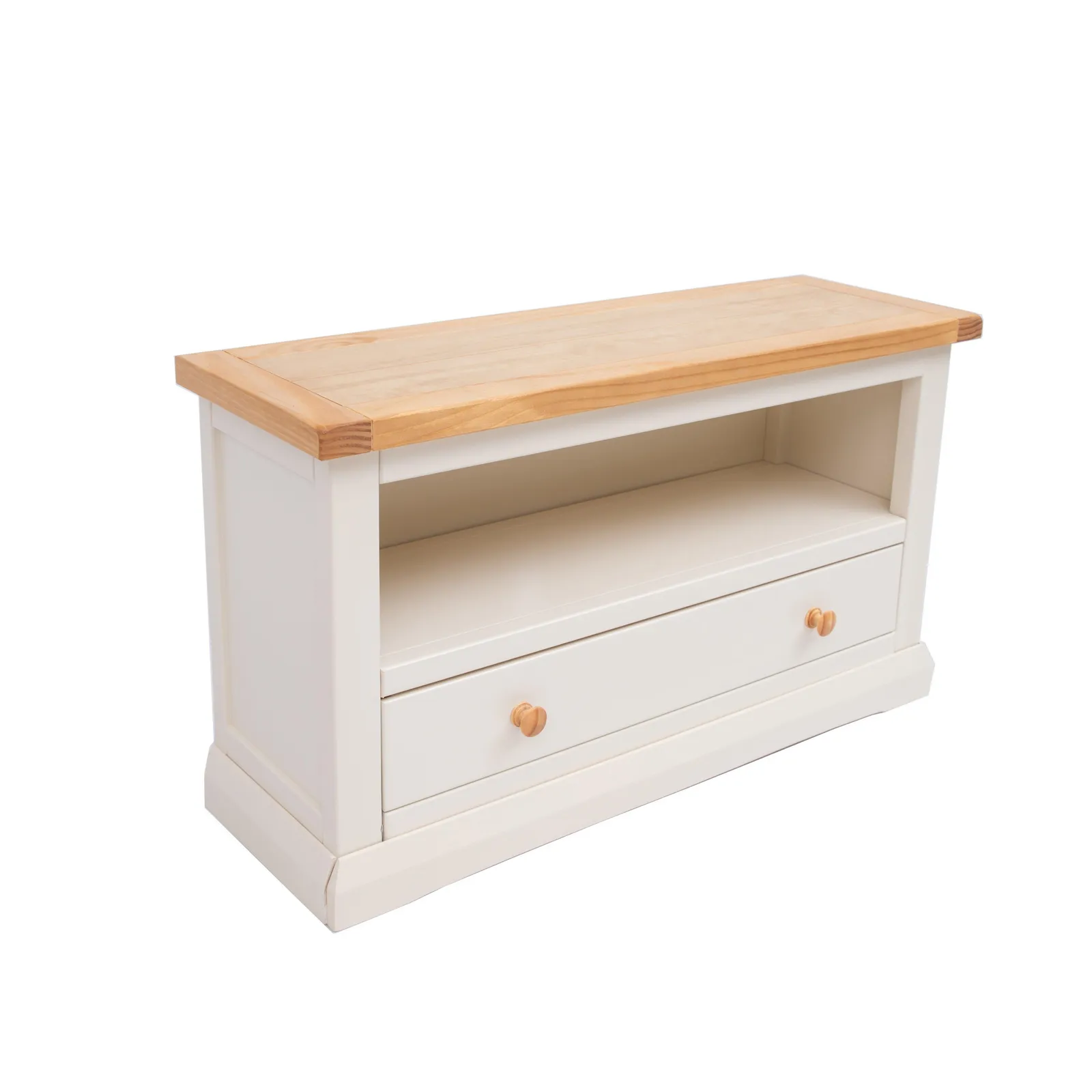 Cabinet Bits Castelli Off-White 1 Drawer TV Cabinet Wood Knob 3