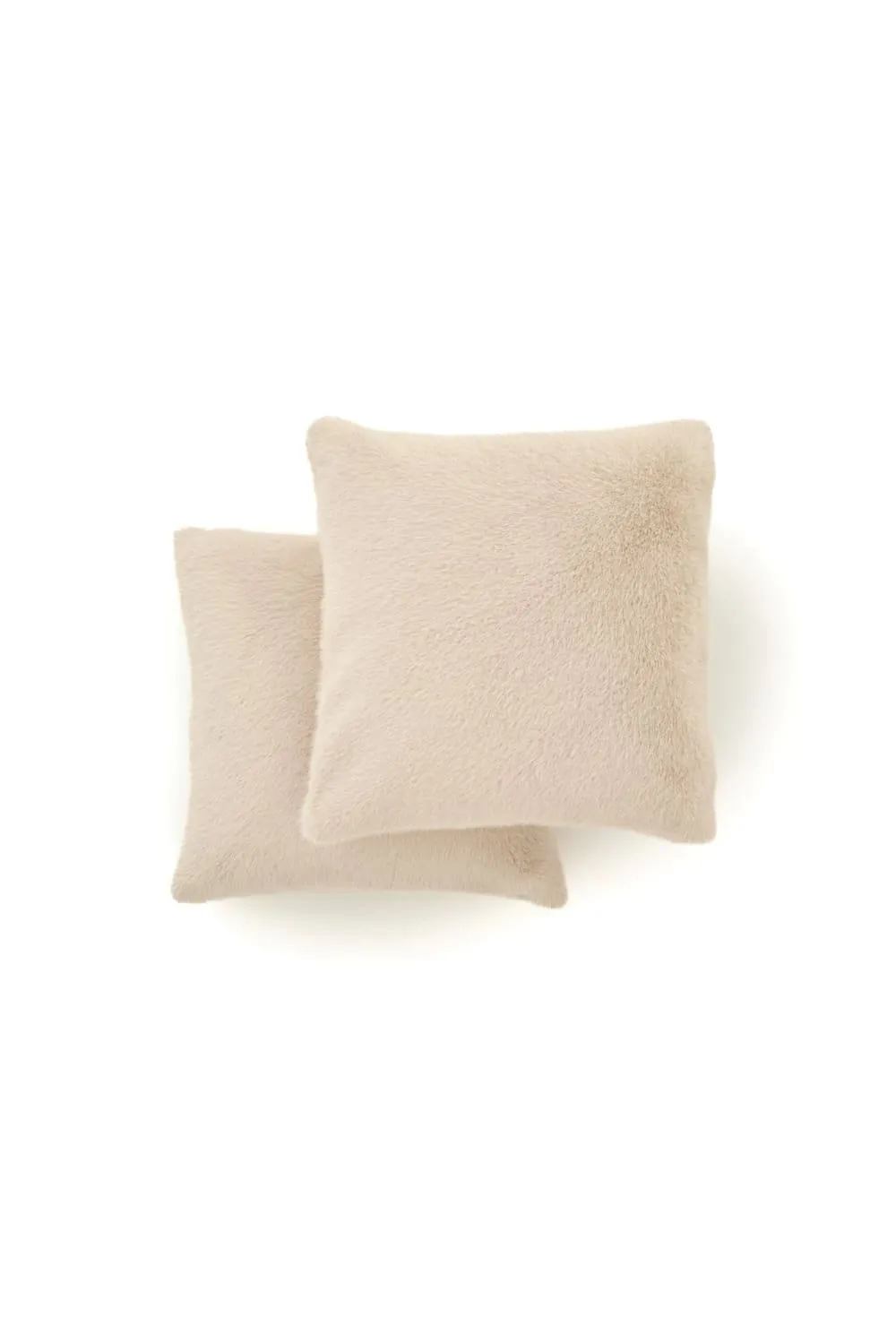 The Lyndon Company Ashford Supersoft Fibre Fill Faux Fur Pair of Cushions | Deyongs 1846 in Natural 2