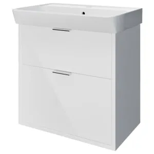 Wickes Nova Gloss White Wall Hung Vanity Unit & Easton Basin - 635 x 600mm