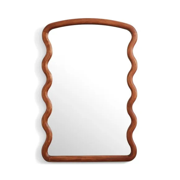 Cleo Rectangle Wood Wiggle Wall Mirror 3