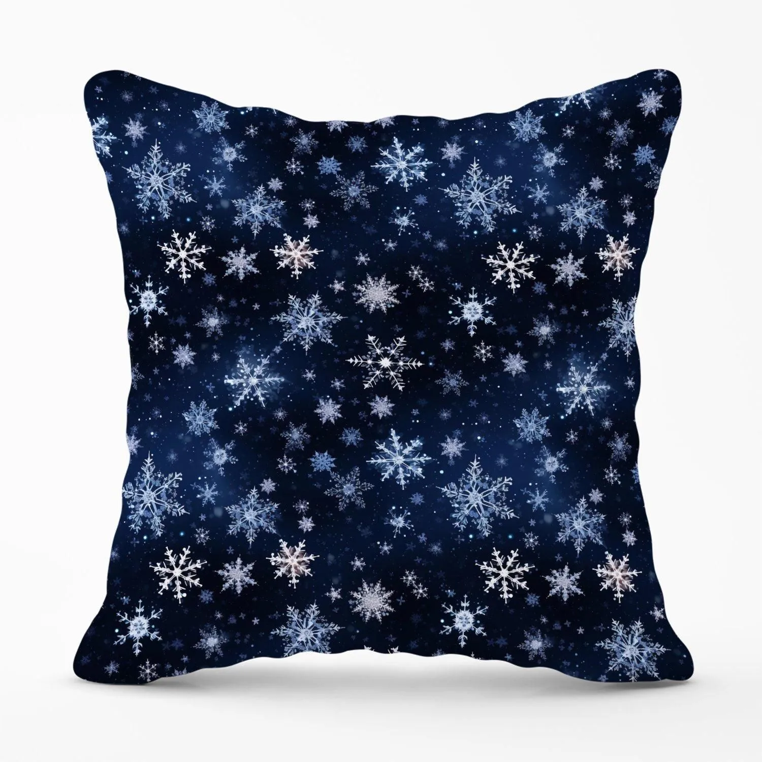 Warren Reed - Designer Dreamy & Magical Snowflake Outdoor Cushion in Blue