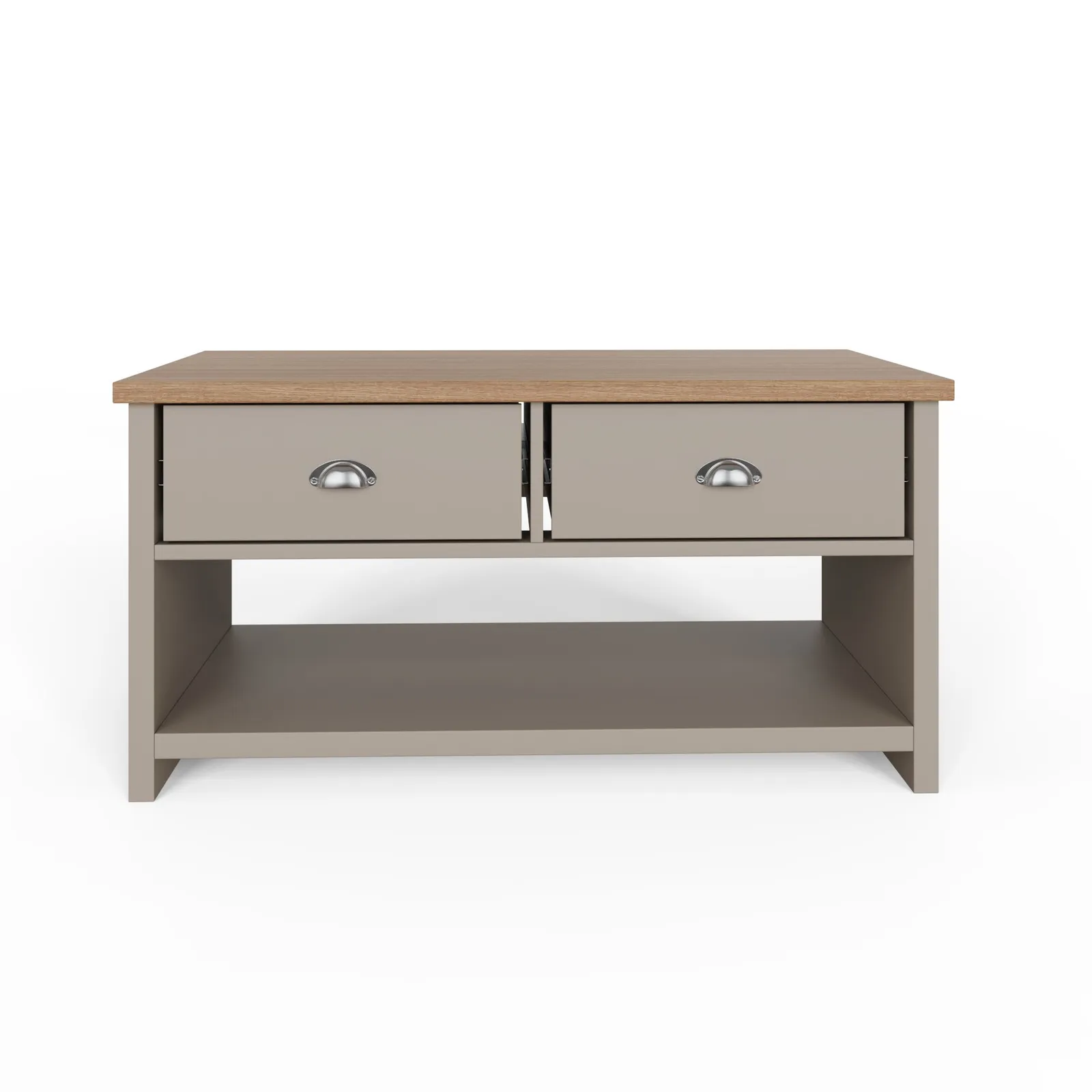 GFW Lancaster 2 Drawer Coffee Table in Grey 6