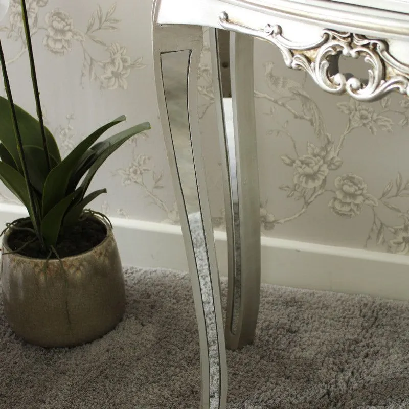 Melody Maison Half Moon Mirrored Console Table - Tiffany Range in Silver 6