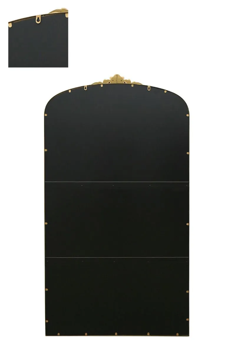 MirrorOutlet Gold Metal Framed Arched Wall Mirror 68" X 38" (174CM X 96CM) 5