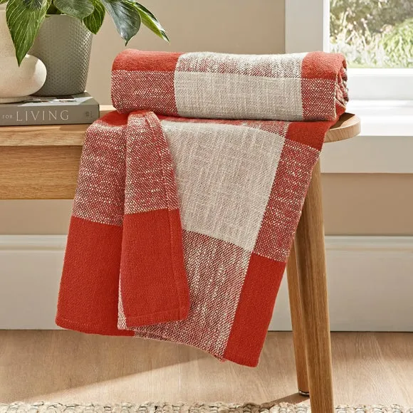 Woven Check Cotton Throw Blanket 130cm x 180cm 1