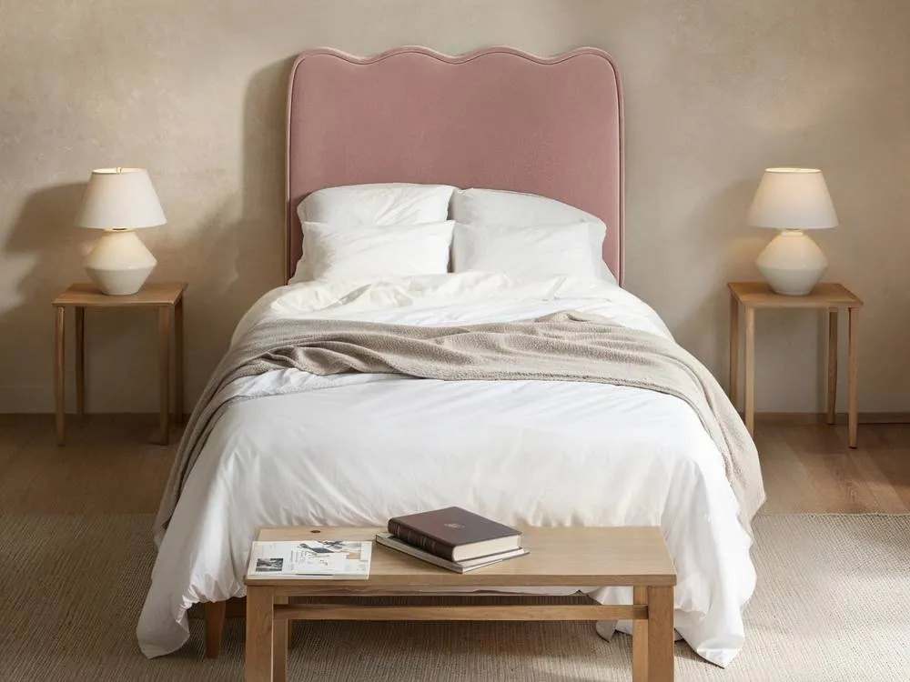 Flair Ellis Single Bed with Cloud Headboard in Pink 2