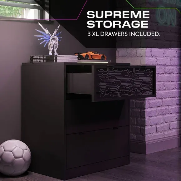 X Rocker NeoNite Circuit Edition LED 3 Drawer Chest 6