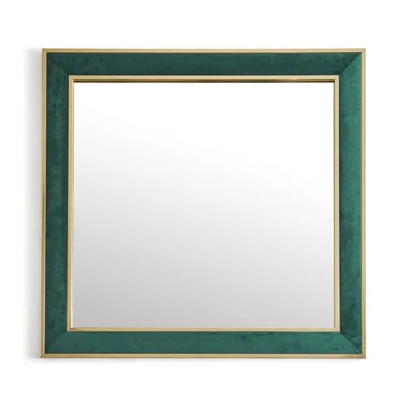 Velour Fabric Rectangle Wall Mirror 3