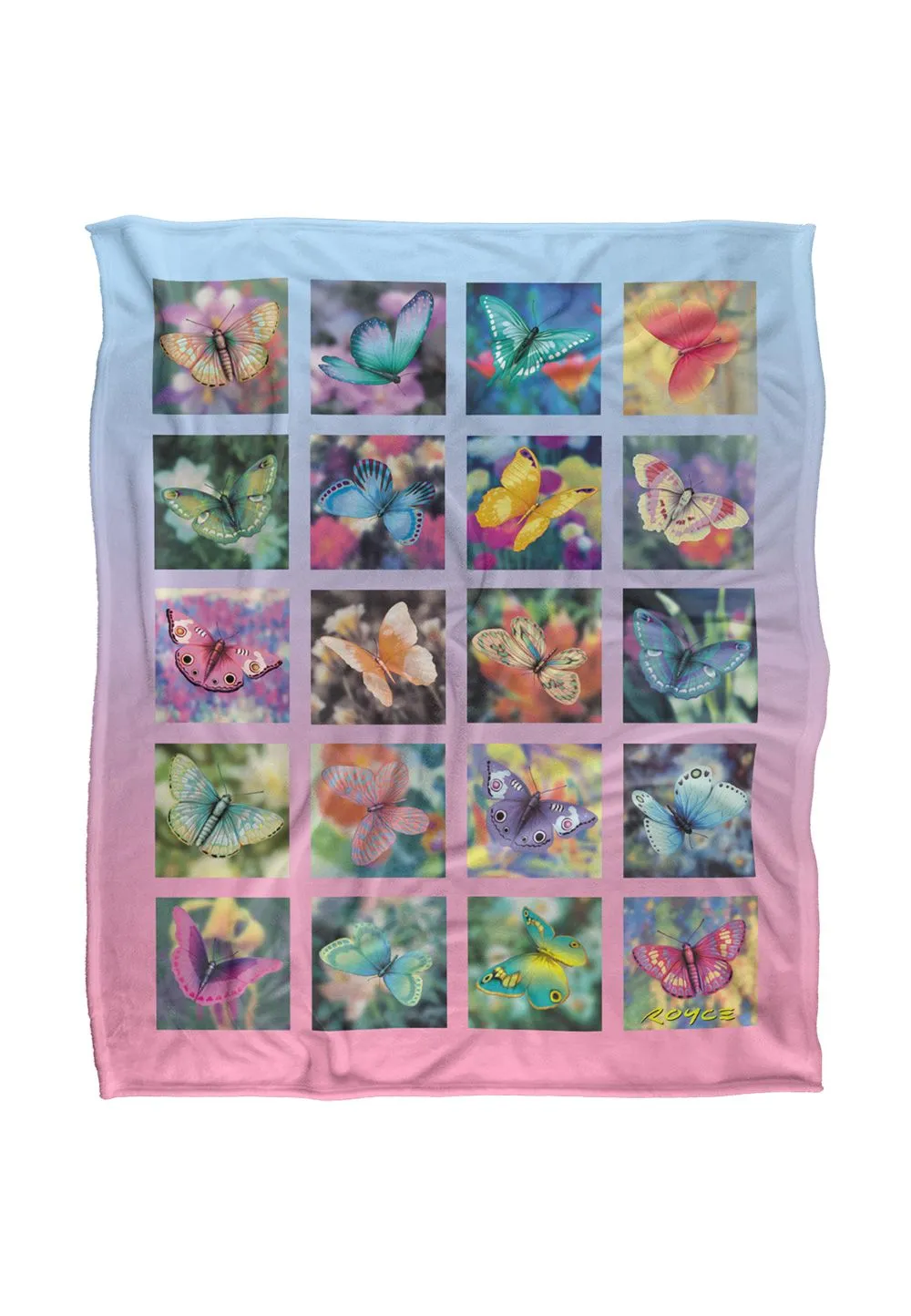 JQ Licensing Royce Mcclure Butterfly Boxes Silky Touch Super Soft Throw Blanket 152 X 127 cm in White