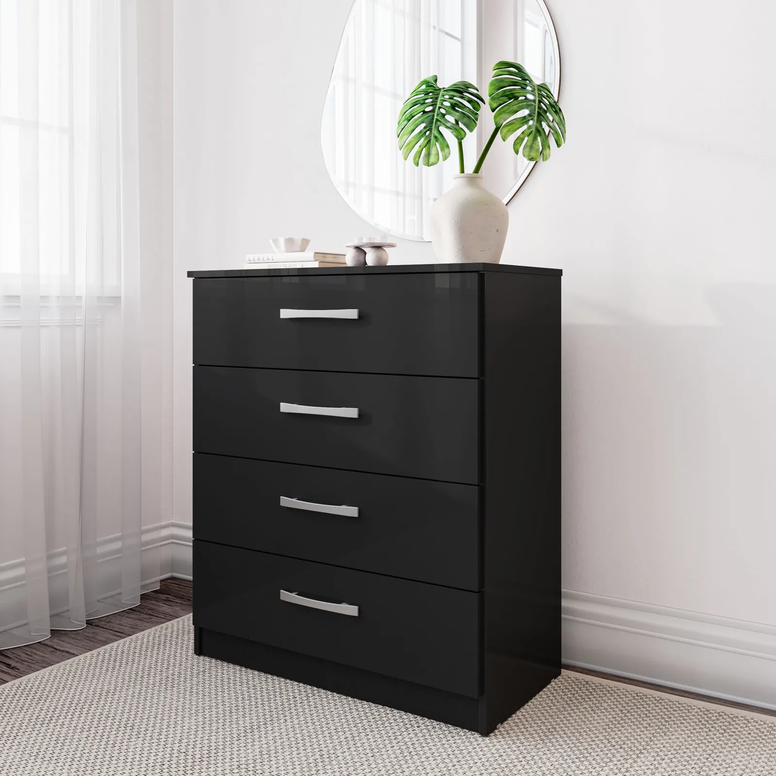 Birlea Lynx 4 Drawer Chest in Black