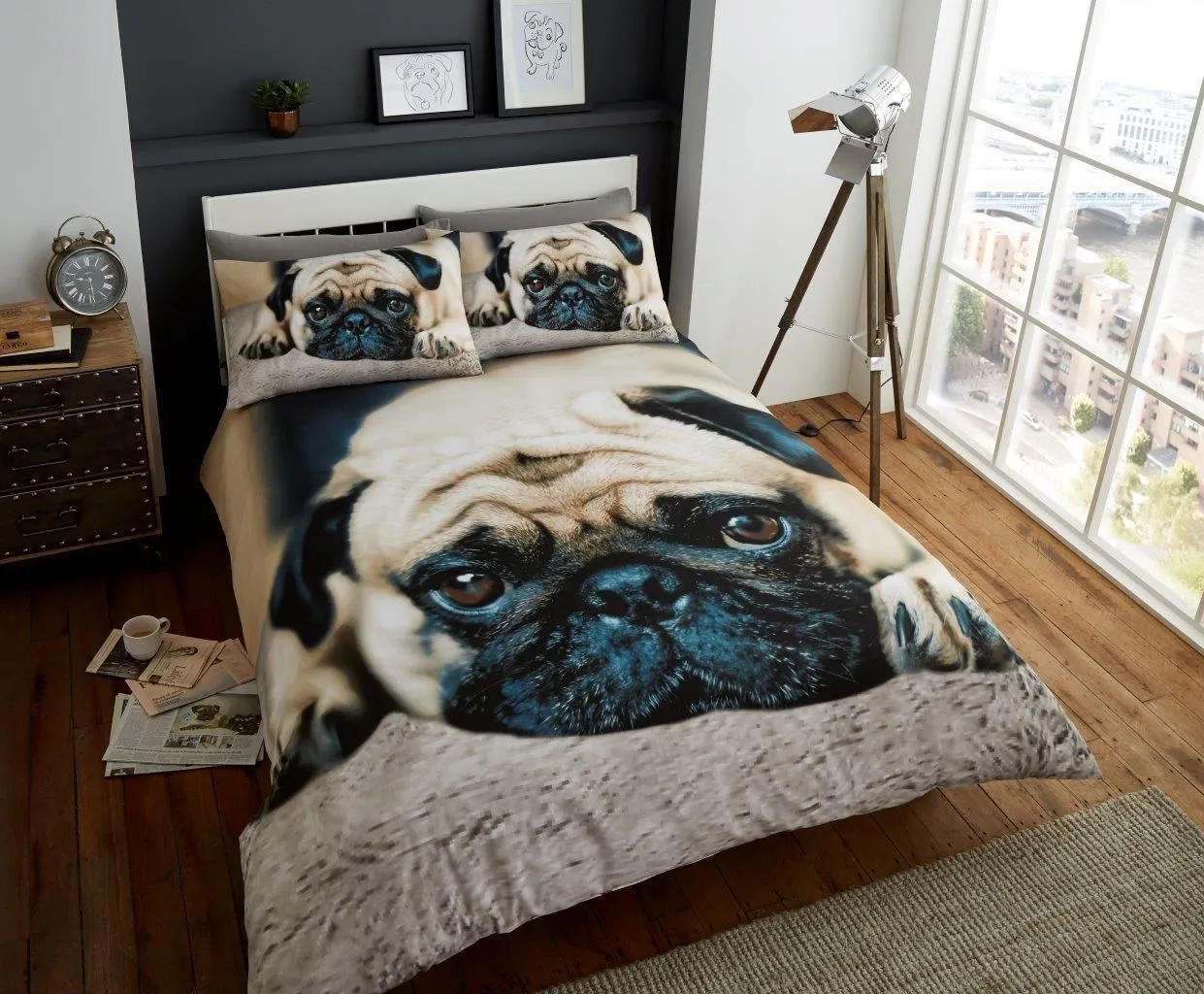 Smart Living 3D Effect Animal Polycotton Printed Duvet Cover Set in Light Beige 1