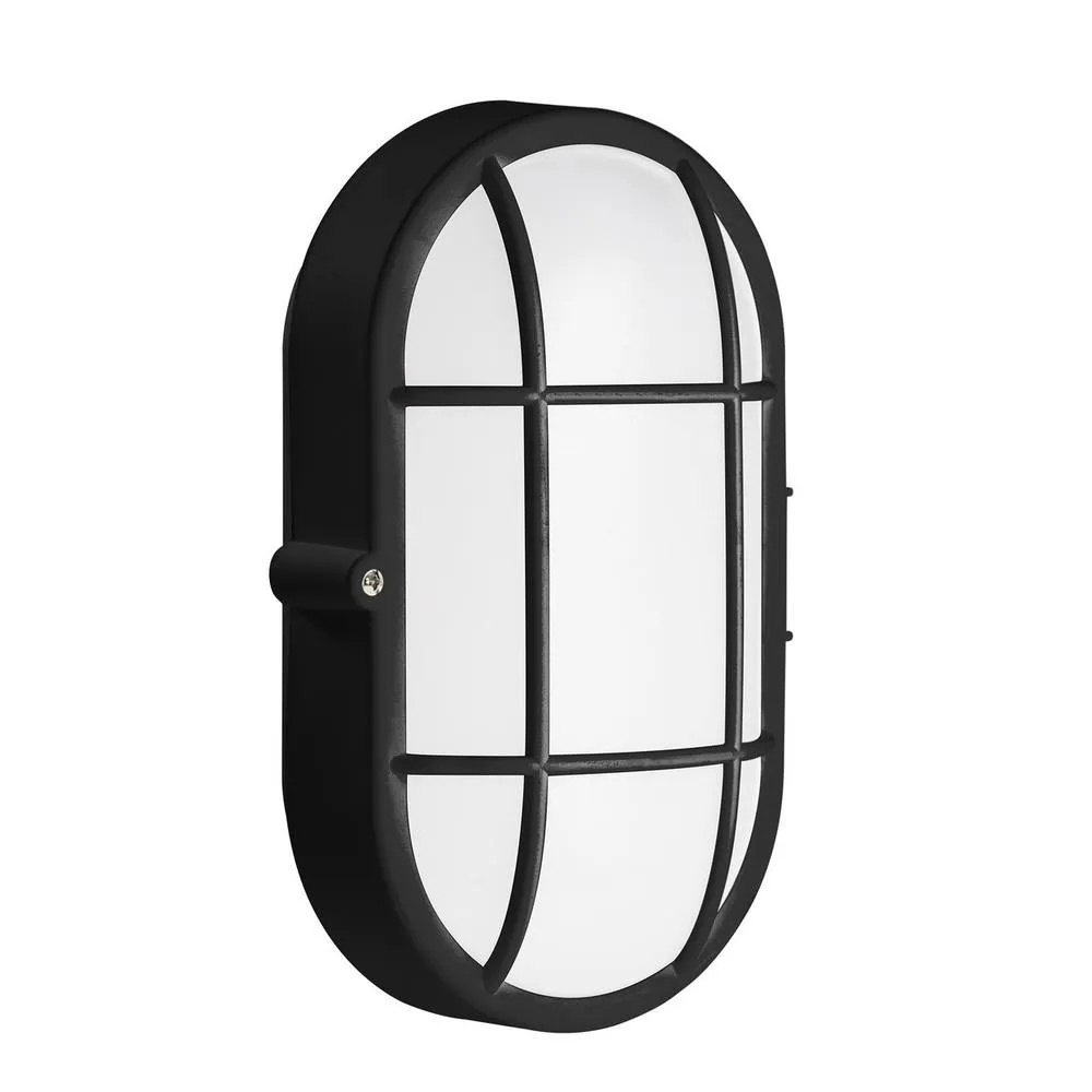 Netlighting Fond Oval Outdoor Bulkheads Wall Lamp Black E27 15W IP44