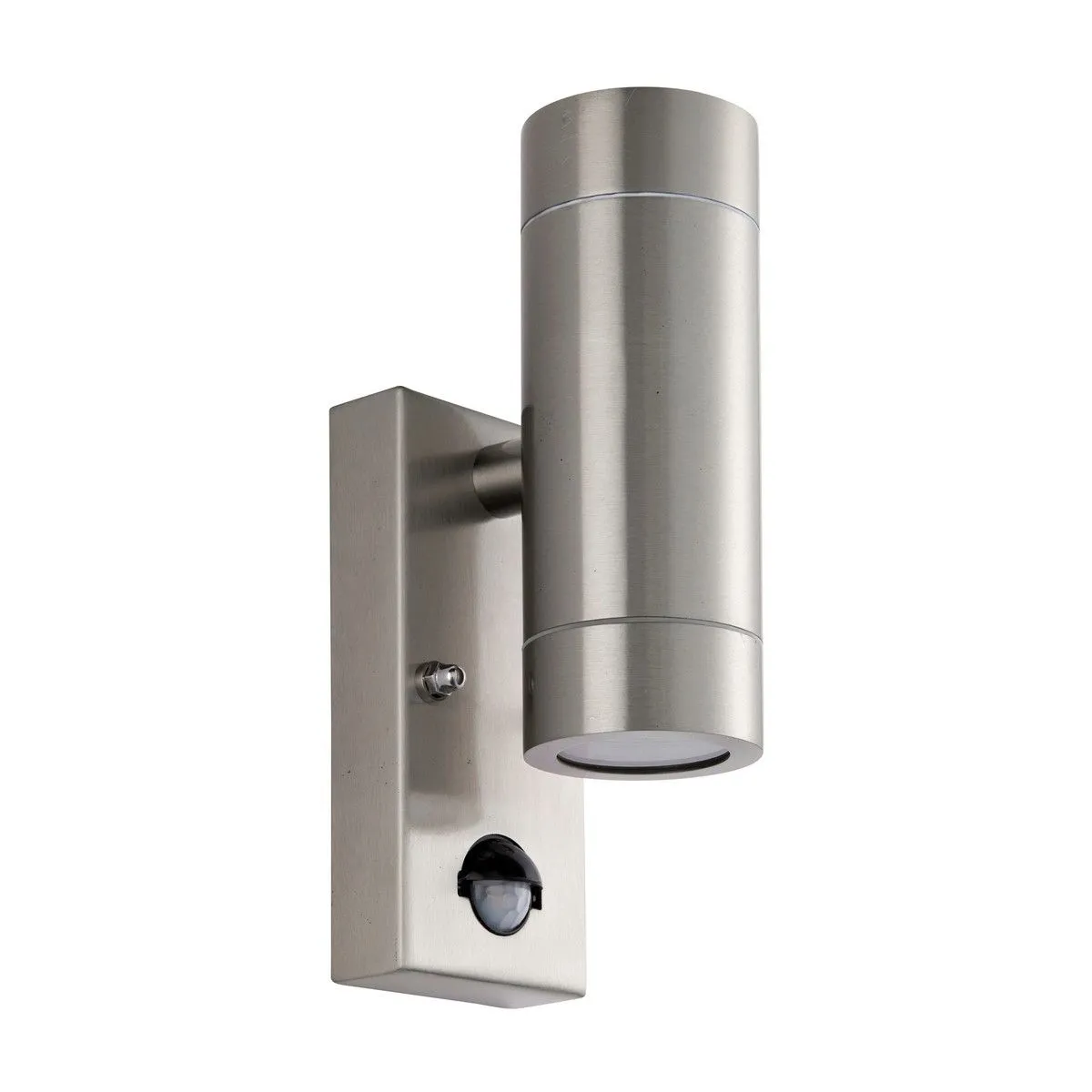 Netlighting Palin PIR Outdoor Up Down Wall Lamp 2 Light Brushed Stainless Steel IP65 in Grey 2