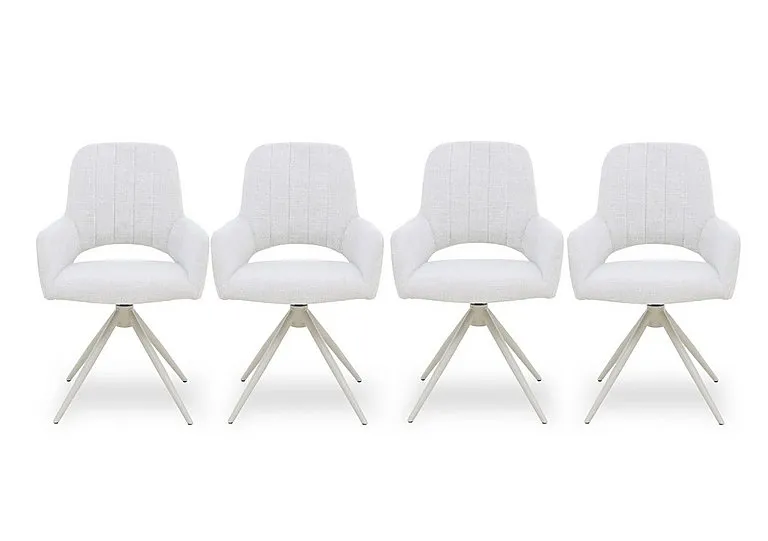 Pebble Set of 4 Swivel Dining Arm Chairs