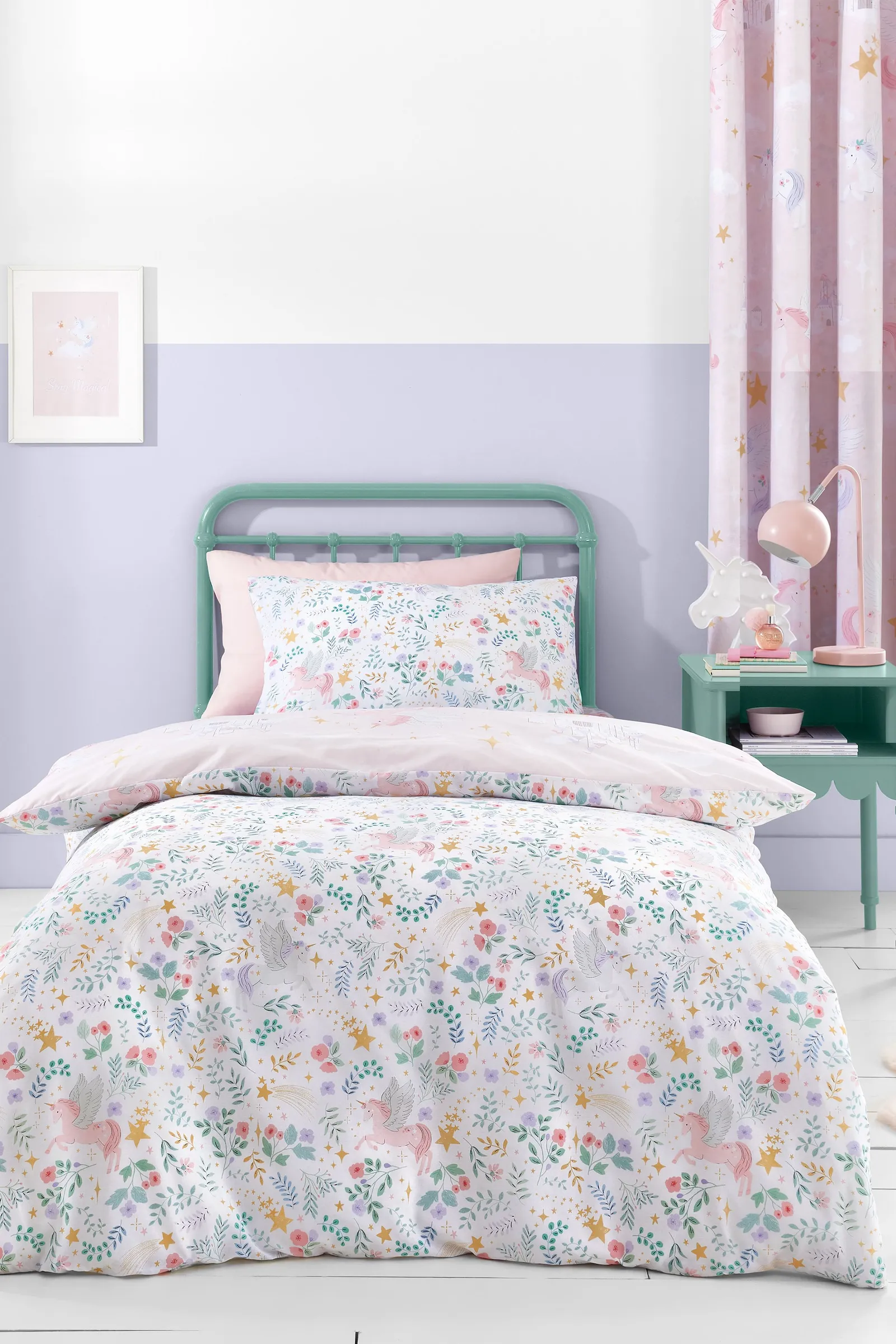 Catherine Lansfield 'Fairytale Unicorn' Duvet Cover Set in Pink 2
