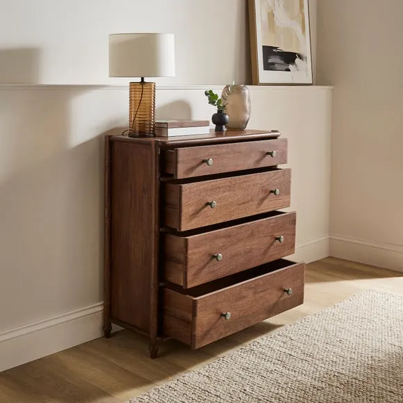 Elma 4 Drawer Chest, Mango Wood 2