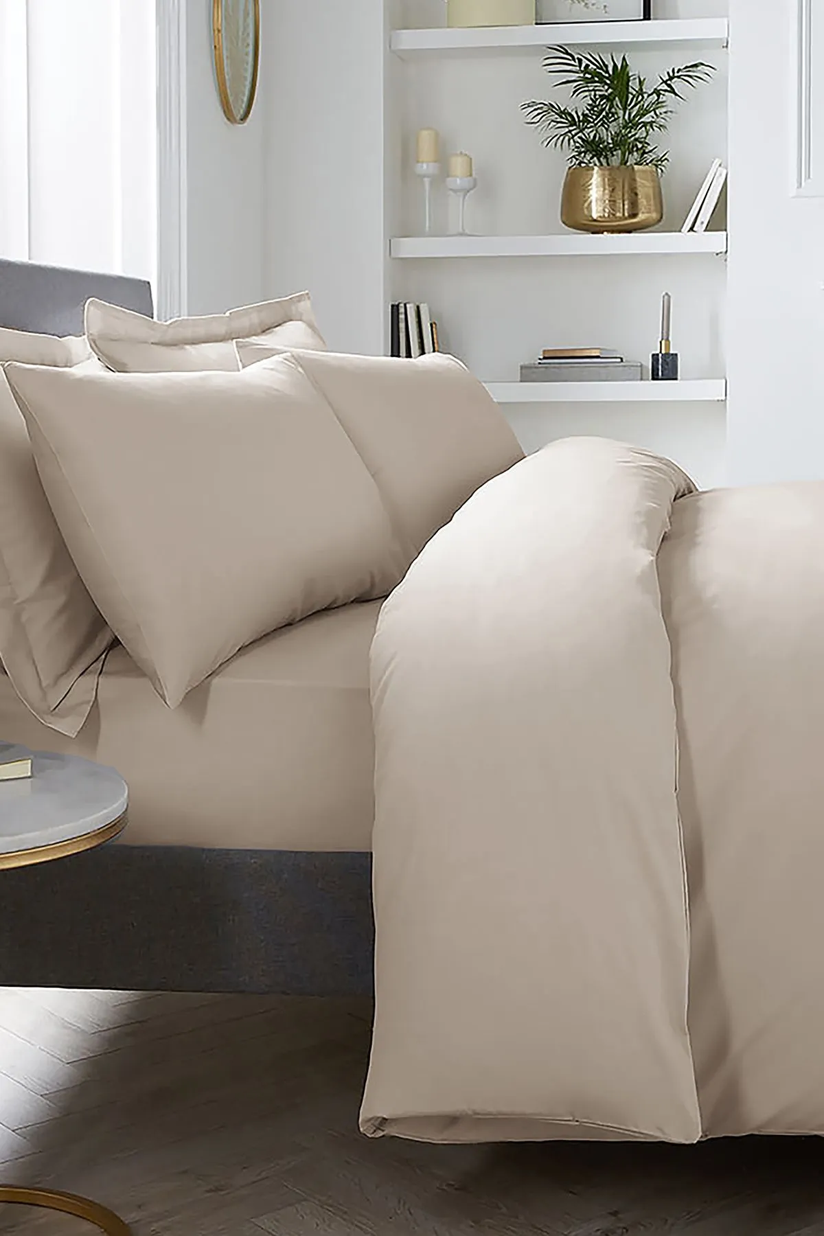 Appletree 'Premium 200TC Plain Dye' Hotel Quality 100% Percale Cotton Housewife Pillowcases (Pair) in Natural 3