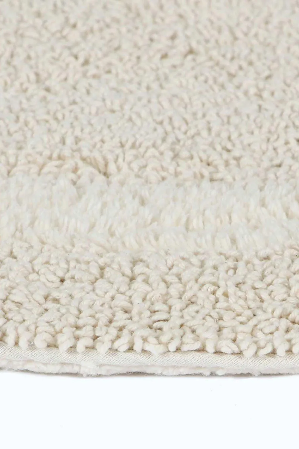 Homescapes Luxury Square Bath Mat 1600GSM 100% Cotton Reversible Shower Mat, 50cm in Cream 4