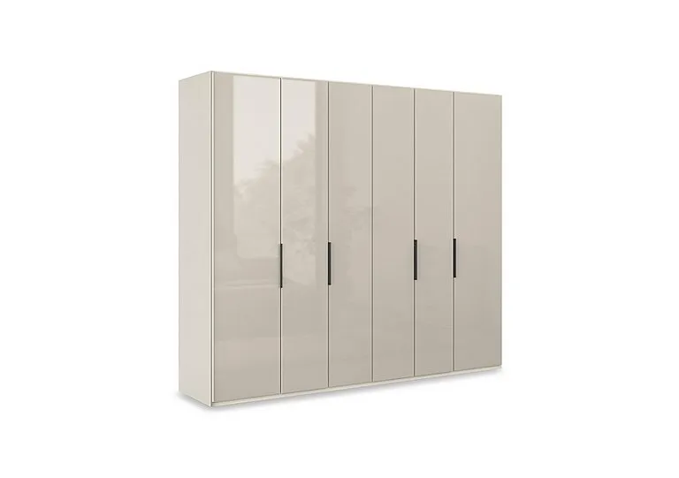 Amara 250cm 6 Door Hinged Wardrobe with Glass Doors
