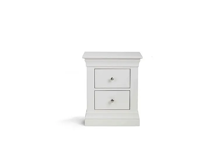 Sophia 2 Drawer Bedside Cabinet - Surf White