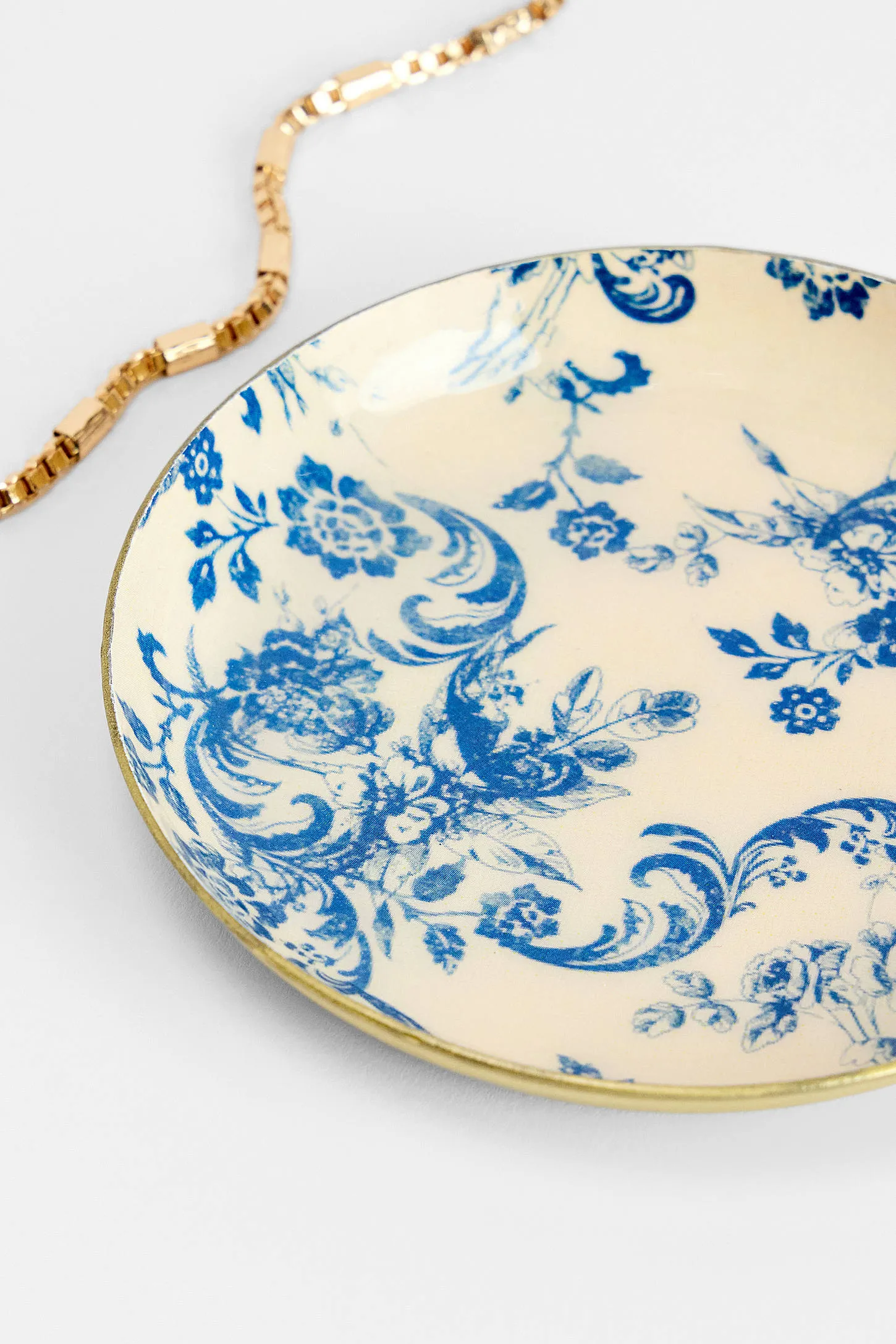 UO Jenna Tapestry Round Trinket Tray - Blue 2