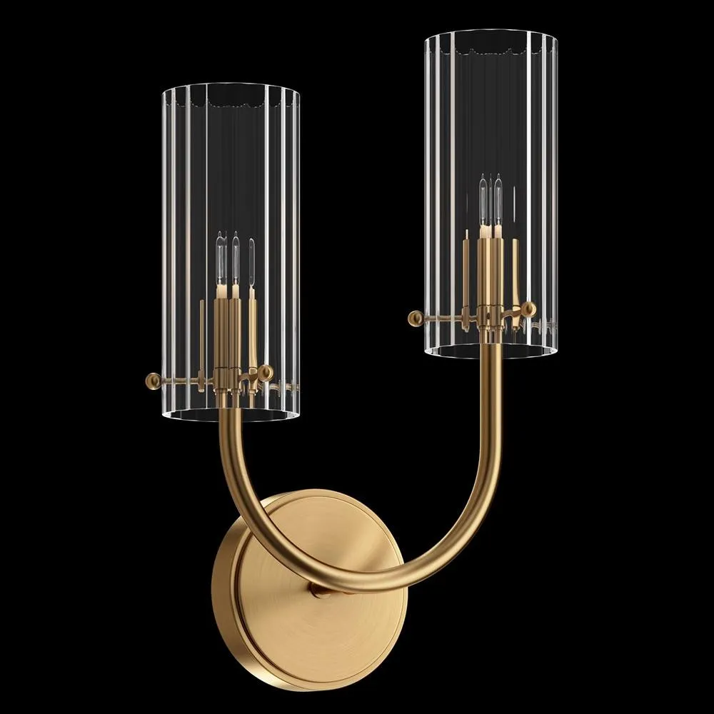 Netlighting Arco Neoclassic Wall Lamp Brass Glass Shade in Gold 2