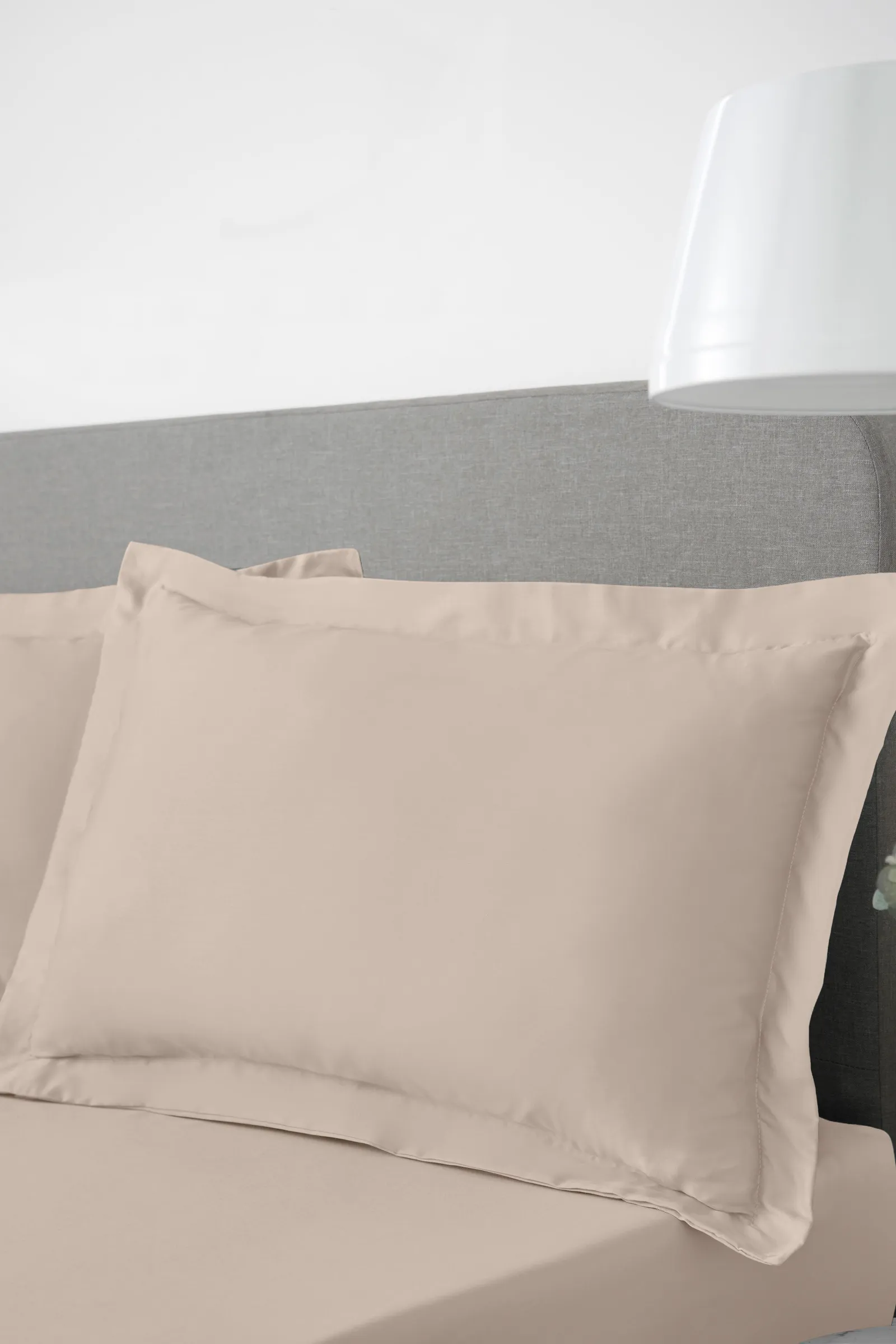 Bianca '400 Thread Count Cotton Sateen' Oxford Pillowcase Pair in Beige 1