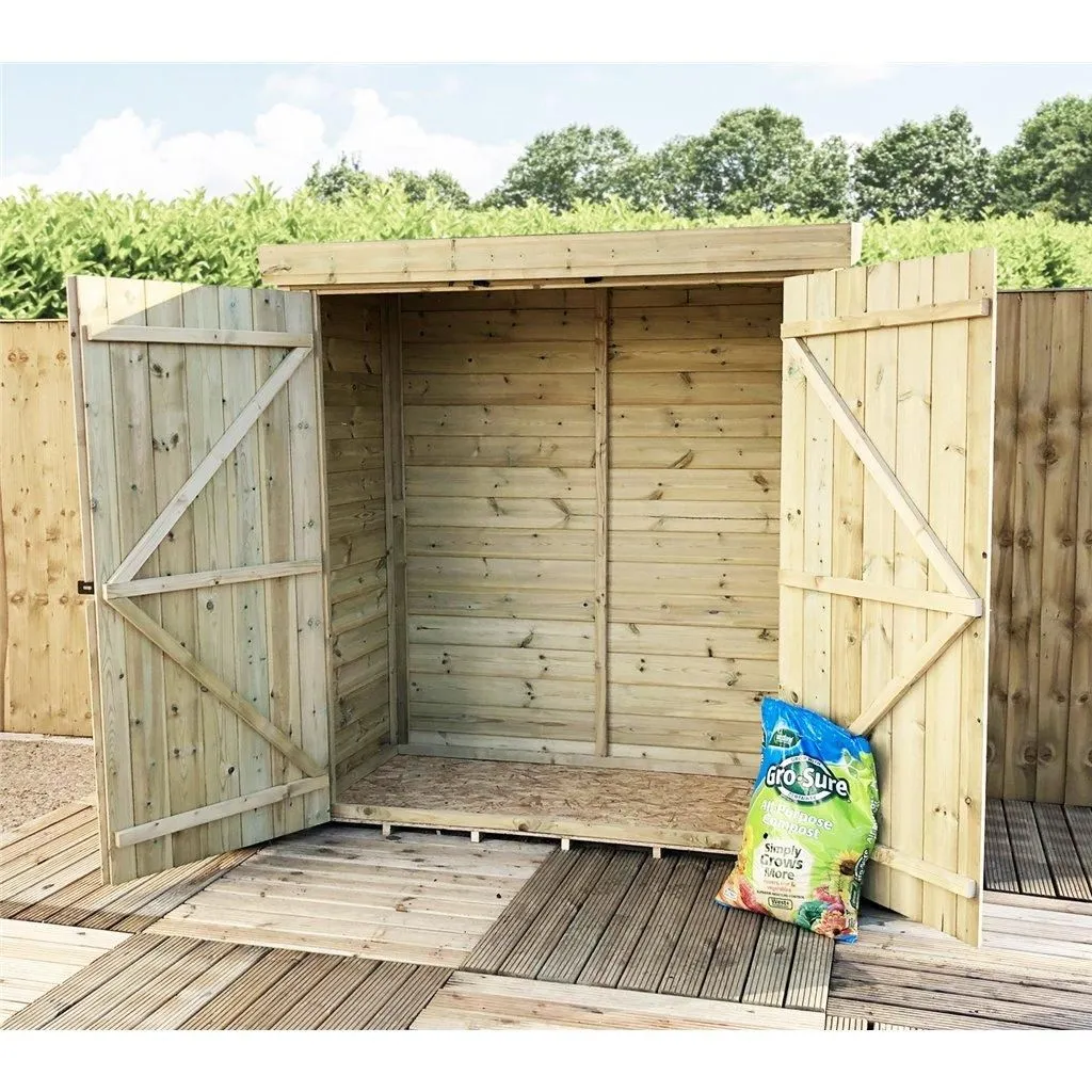 Marlborough 6 x 3 Pressure Treated Tongue & Groove Tall Pent Store in Natural 2