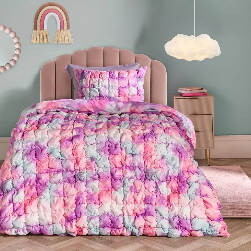 OHS Filled Seersucker Duvet Cover with Pillowcase Bedding Set