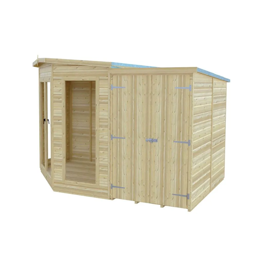 Shires Barclay 7 x 11 Feet with Side Shed - L119 x W205 x H190.3 cm in Natural 3