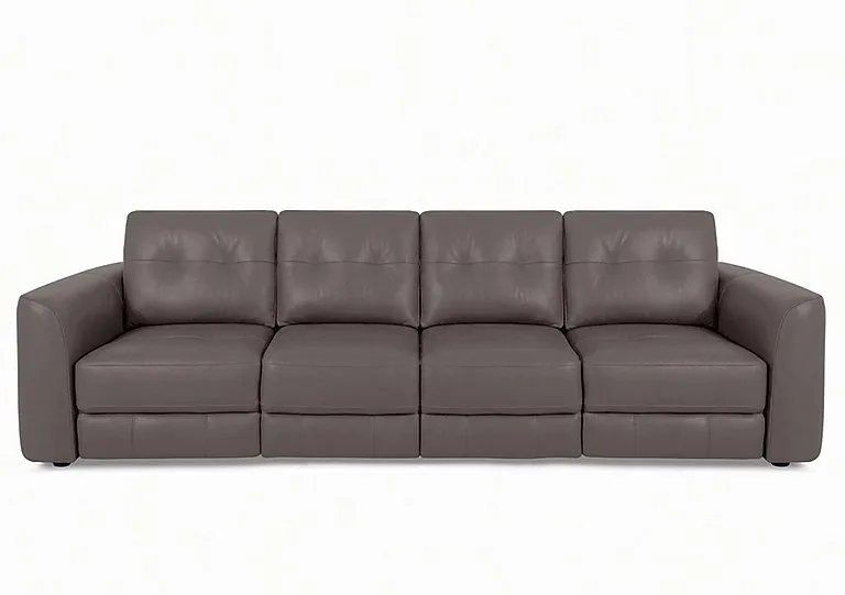 Drift 4 Seater Leather Power Glider Sofa - BV Elephant - Sofas and Armchairs - In Time for Christmas