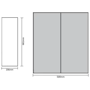Duarti By Calypso 500mm Mirrored 2 Door Wall Hung Unit 2