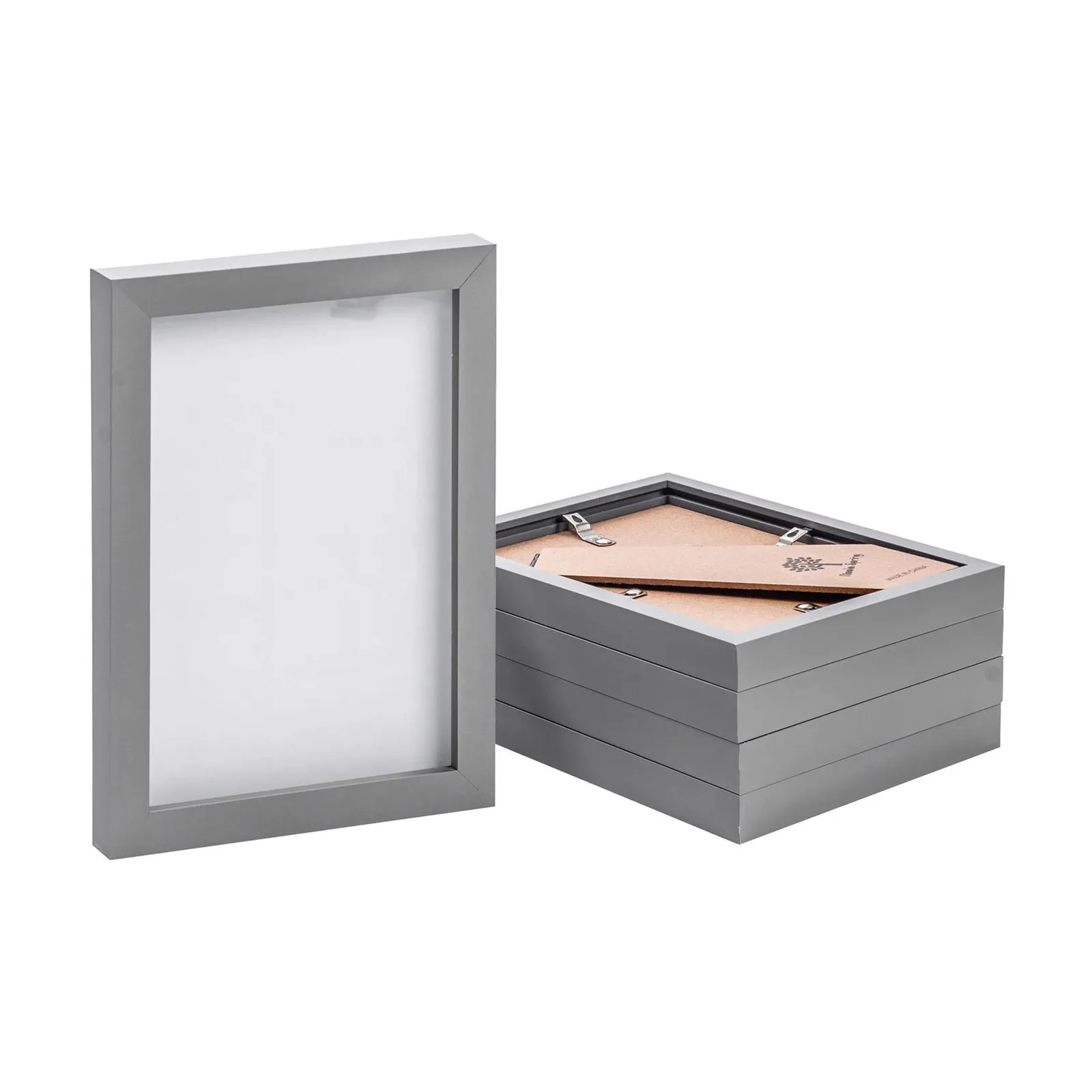 Nicola Spring Photo Frames - A5 (6" x 8") - Pack of 5 in Grey