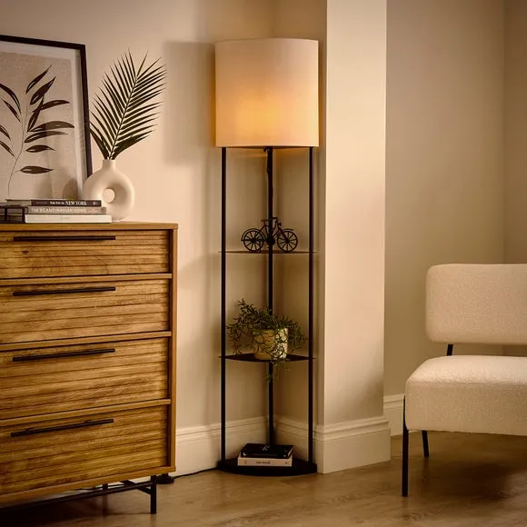 Jakob Corner Shelved Floor Lamp 2
