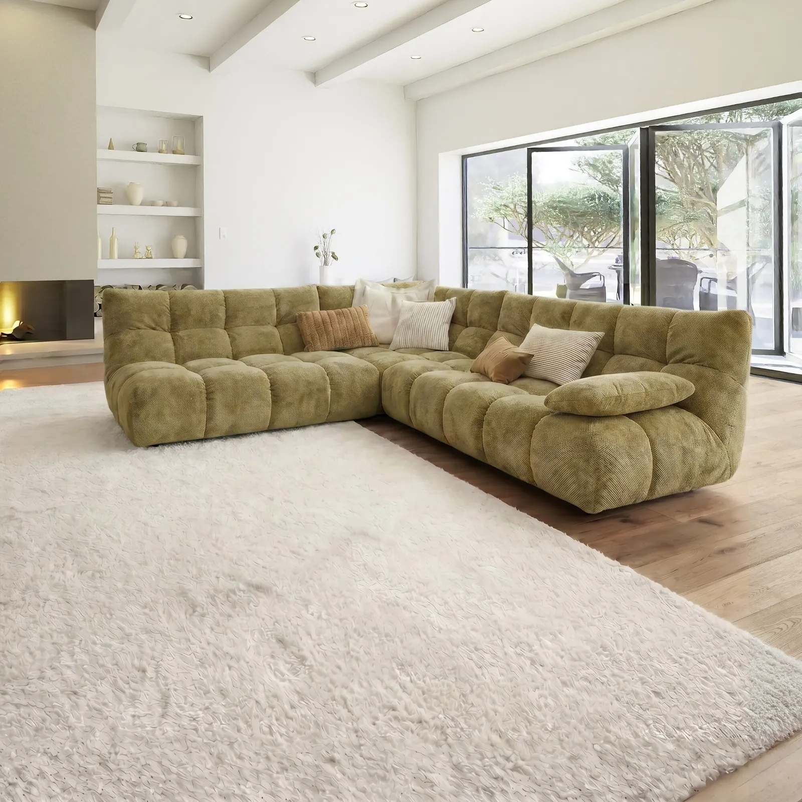 Bryce Corner Group Lhf, Green Fabric | Barker & Stonehouse 2