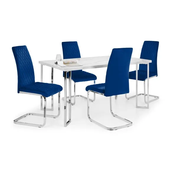 Calabria Set of 4 Dining Chairs, Velvet 5