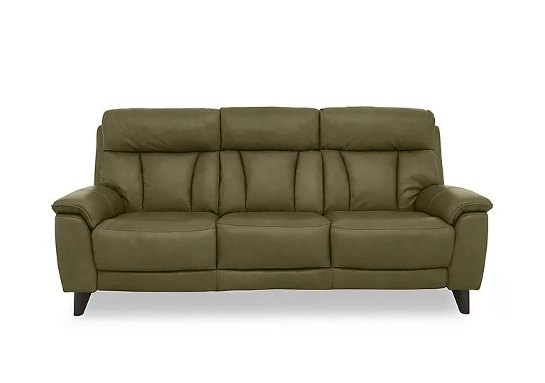 Dreamer 3 Seater Leather Sofa - Olive Green