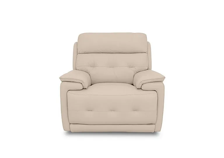 Brescia Leather Power Recliner Chair with Power Headrest - BV Pebble