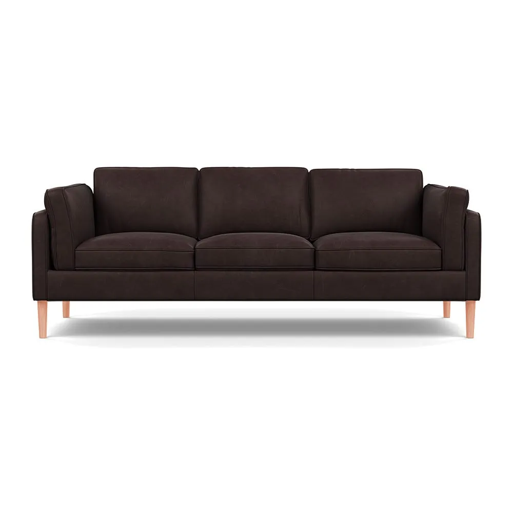 Heal's Sonno 4 Str Sofa Heritage Leather Dark Walnut 2069 Natural Feet 1