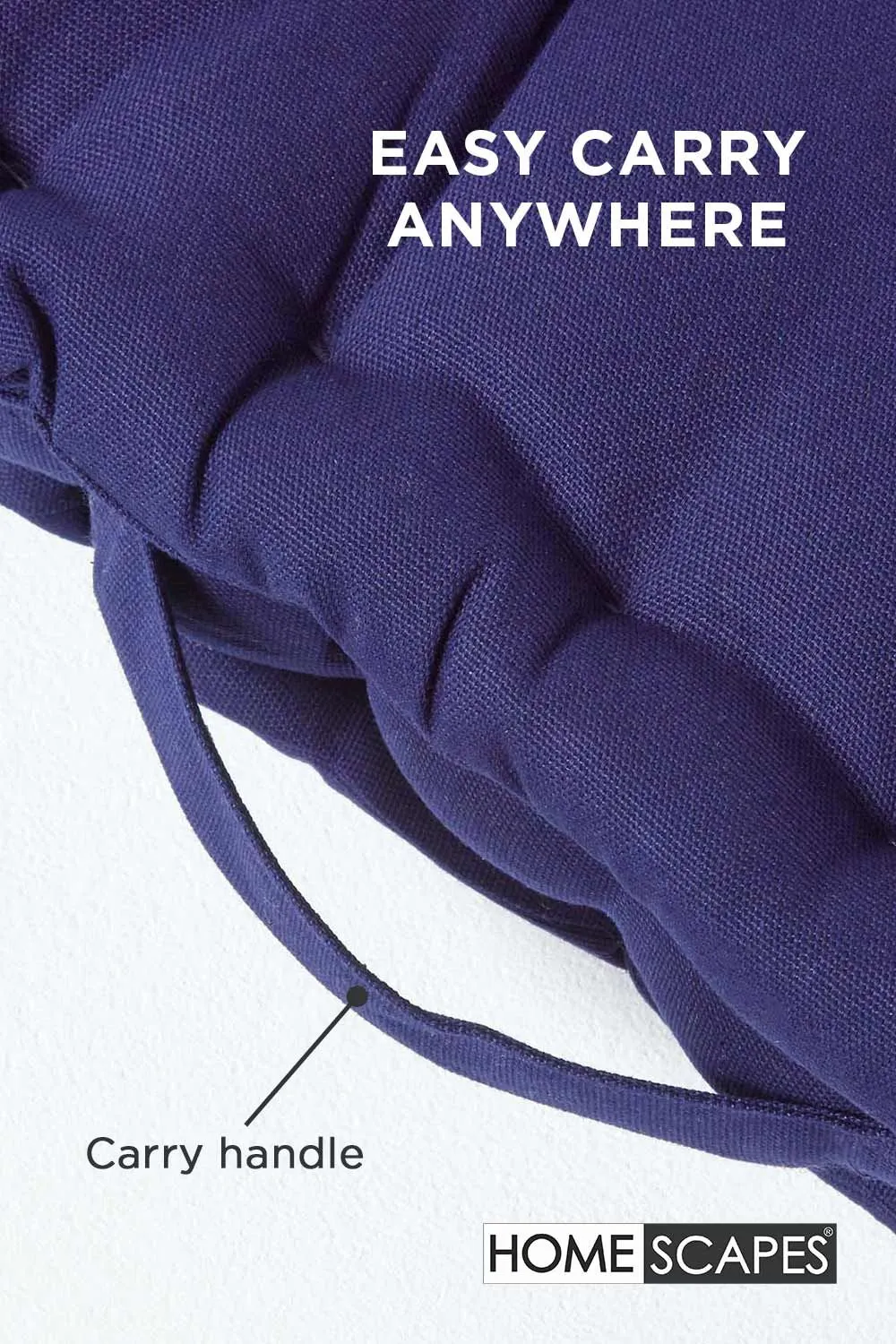 Homescapes Plain Cotton Floor Cushion in Navy 5